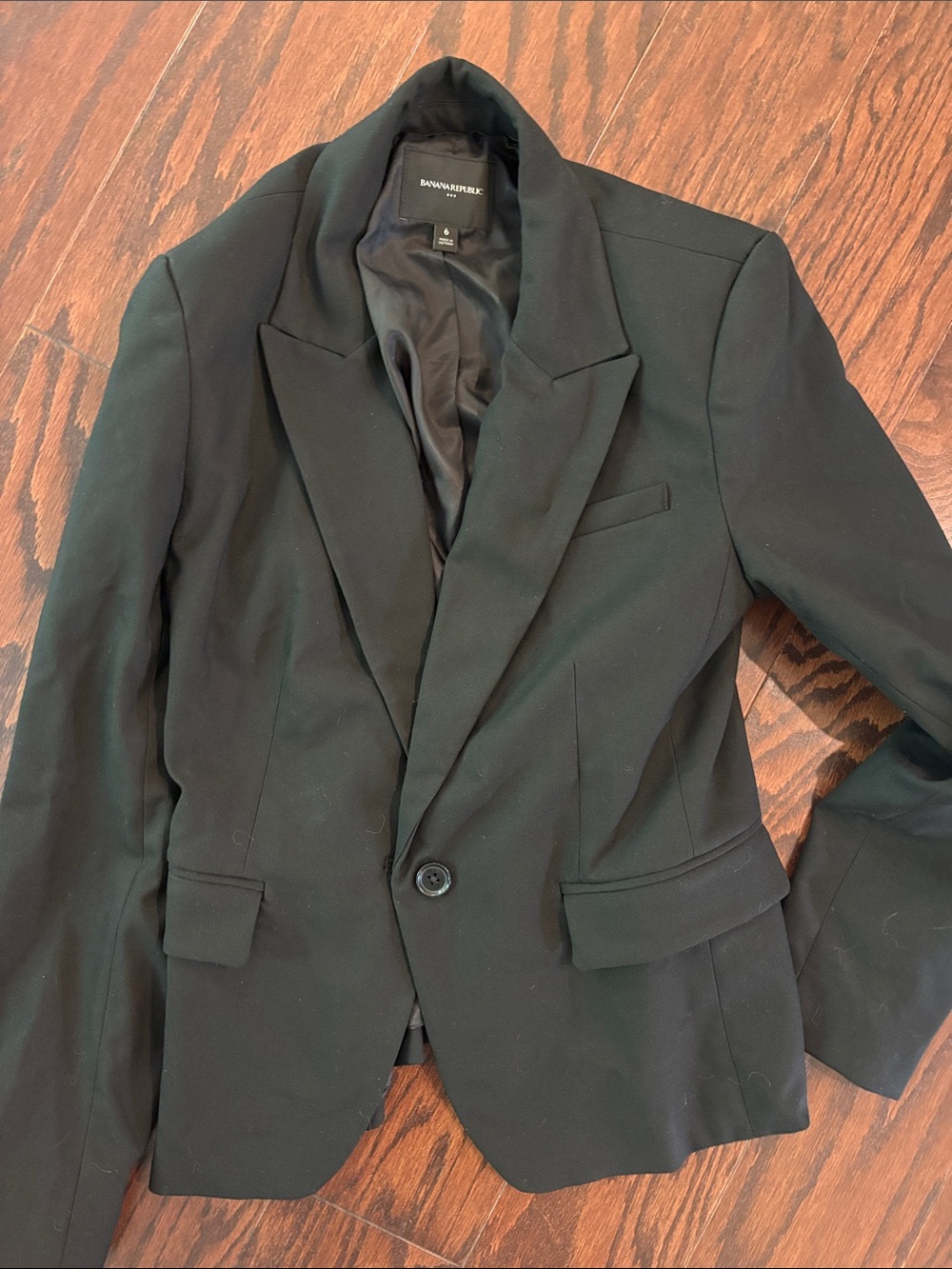 Banana Republic Black Single-Button Tailored Blazer